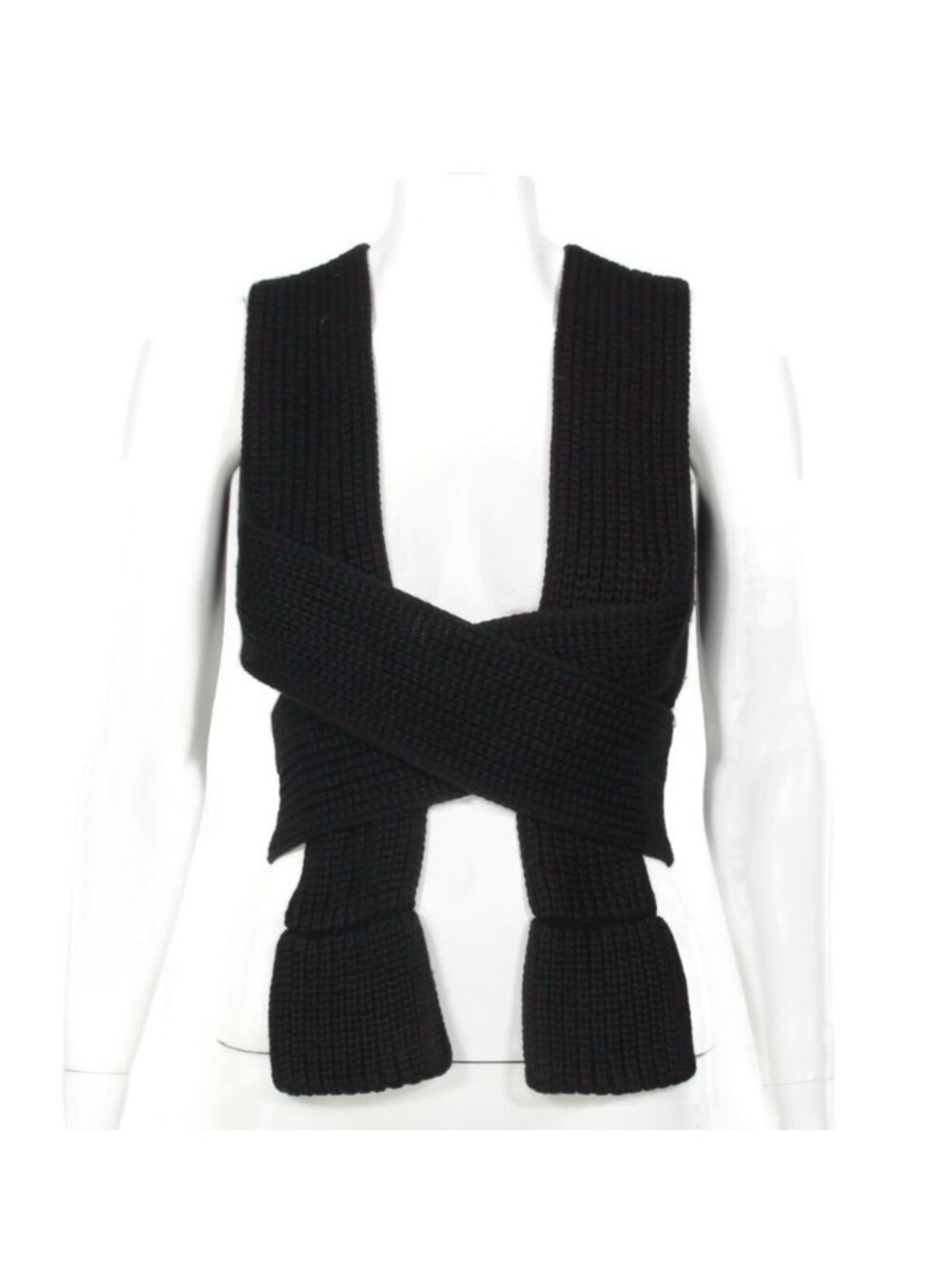 Simonett Spring Nanu Knit Tie Up Top S/M Versitle Styles Black Cotton /471